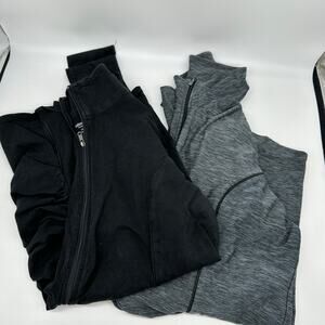 Motherhood Lot of 2 Black and Gray Full Zip Long Sleeve Maternity Jackets Large